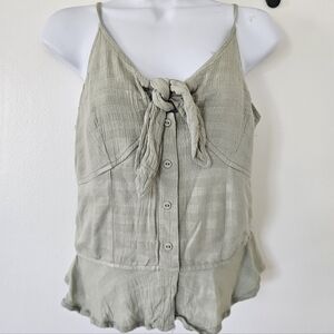 Womens Top M Cottagecore Boho Fairy Y2K Babydoll Tie Smocked Coquette Earthy